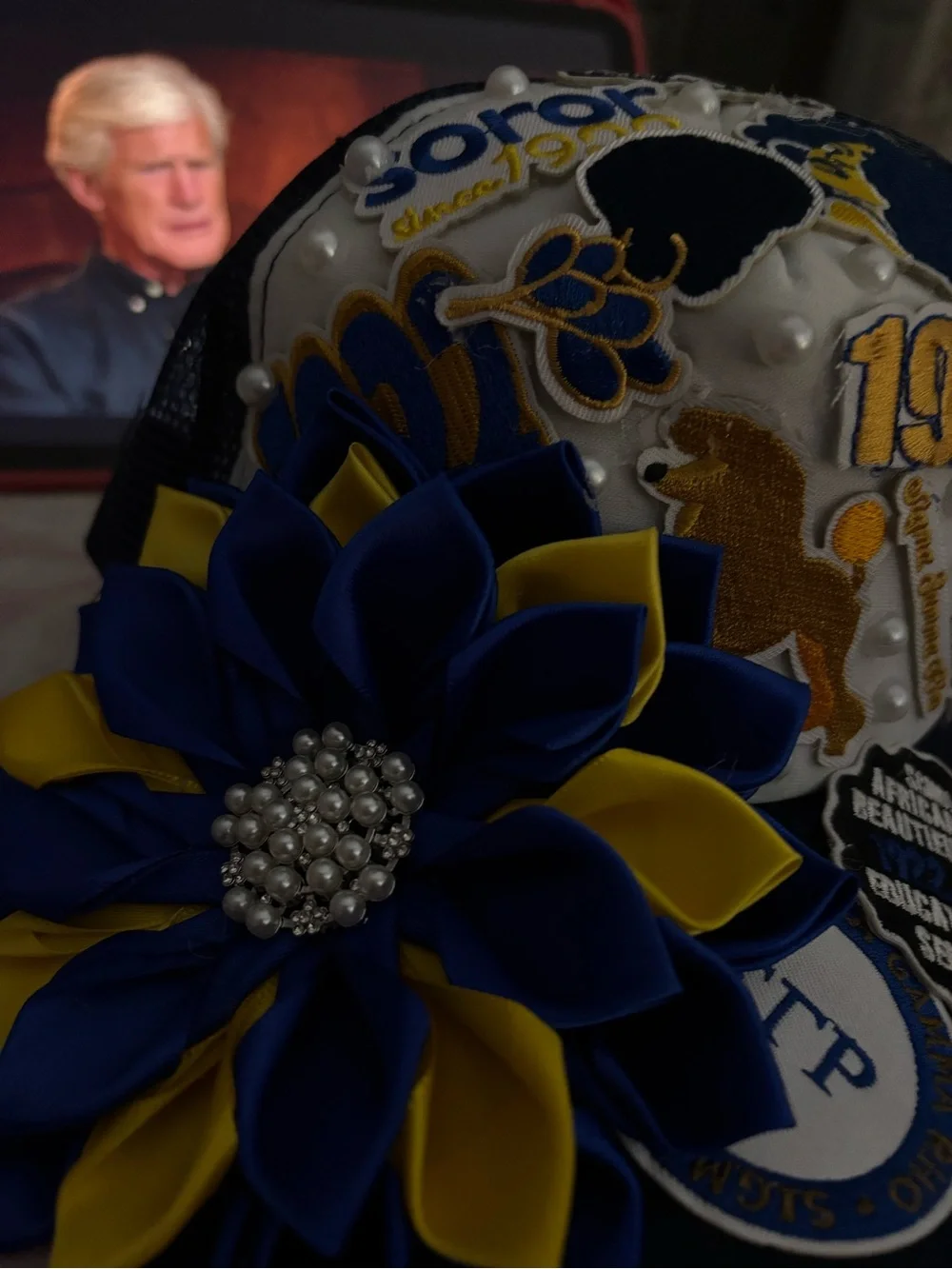 Custom Navy and Gold Sorority Cap - Creative AF